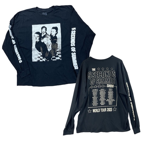 5 Seconds of Summer Shirt XXL Long Sleeve Tour 2023 Show 5SOS Band Alt Emo Pop - Picture 1 of 12
